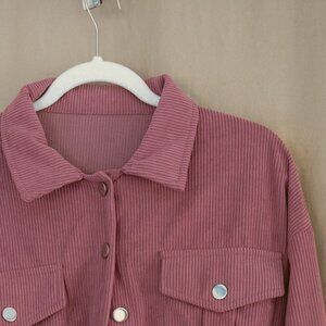 NWT HALARA pink corduroy crop jacket